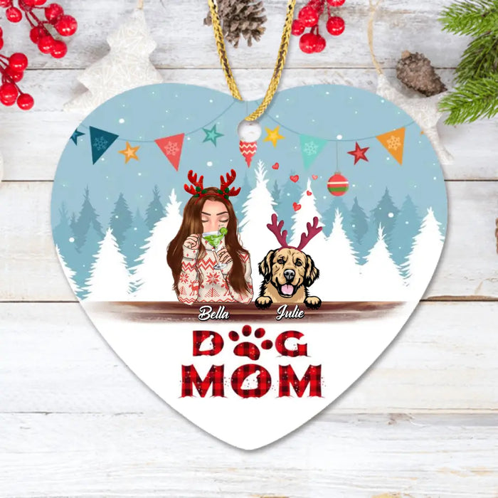 Custom Personalized Pet Mom Xmas Ornament - Upto 4 Pets - Best Gift For Dog/Cat Lover - 2T7CRT