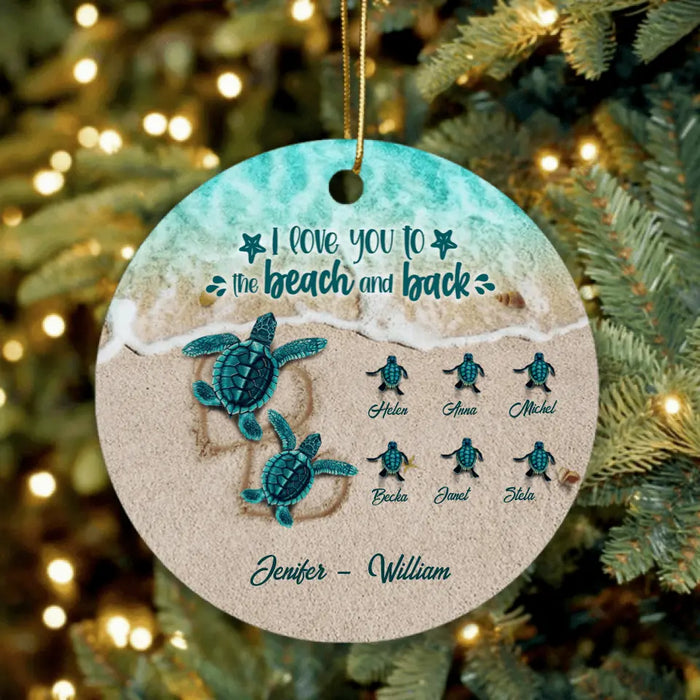 Custom Personalized Turtle Ornament - Upto 6 Baby Turtles - And So We Build A Life We Love