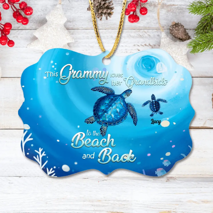 Custom Personalized Grandma Turtle Ornament - Upto 6 Turtles - This Grammy Loves Her Grandkids To The Beach And Back - HWDFYR