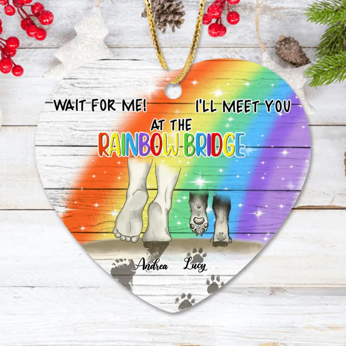 Custom Personalized Dog's Paws Ornament - Best Gift Idea For Dog Lovers - Wish The Rainbow Bridge Has Visiting Hours