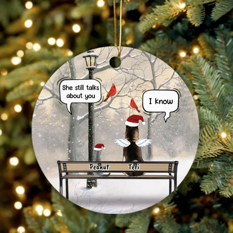 Personalized Memorial Pets Conversation Ornament - Up to 6 Pets - Best Gift For Dog/Cat Lover