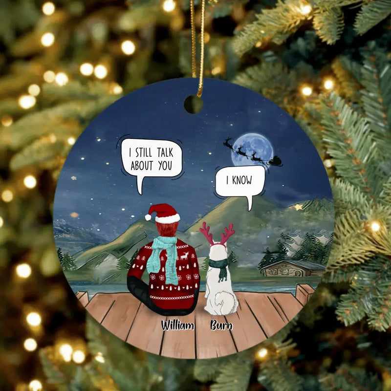 Personalized Christmas Memorial Pet Mom/Dad Ornament - Adult/Couple With Up to 6 Pets - Christmas Gift For Cat/Dog Lover