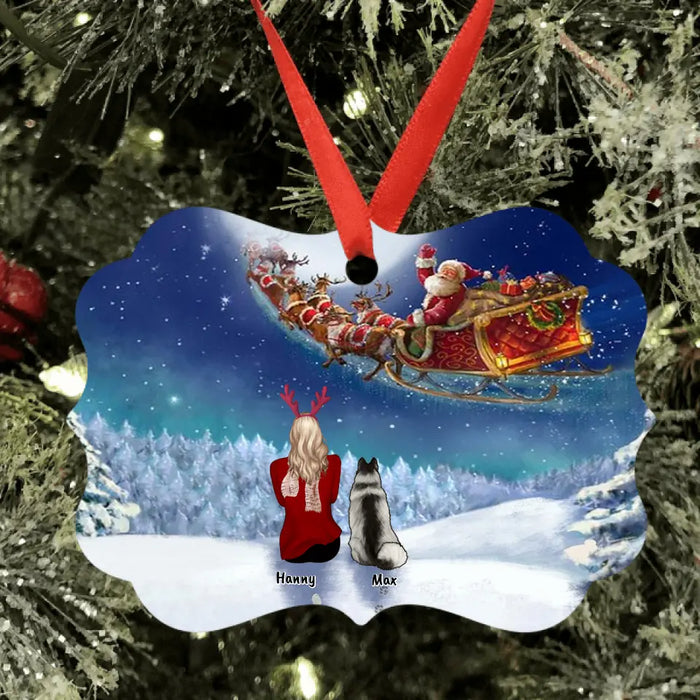 Custom Personalized Xmas Pet Ornament - Upto 4 Pets - Best Gift For Dog Lovers/Cat Lovers - TT1FV8