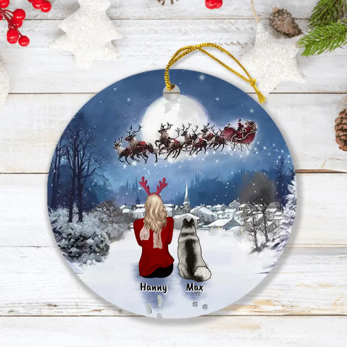 Custom Personalized Xmas Pet Ornament - Upto 4 Pets - Best Gift For Dog Lovers/Cat Lovers - TT1FV8