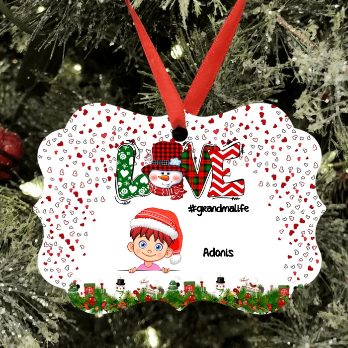 Custom Personalized Christmas Grandmalife Ornament - Upto 6 Kids - Gift Idea For Grandma, Mama