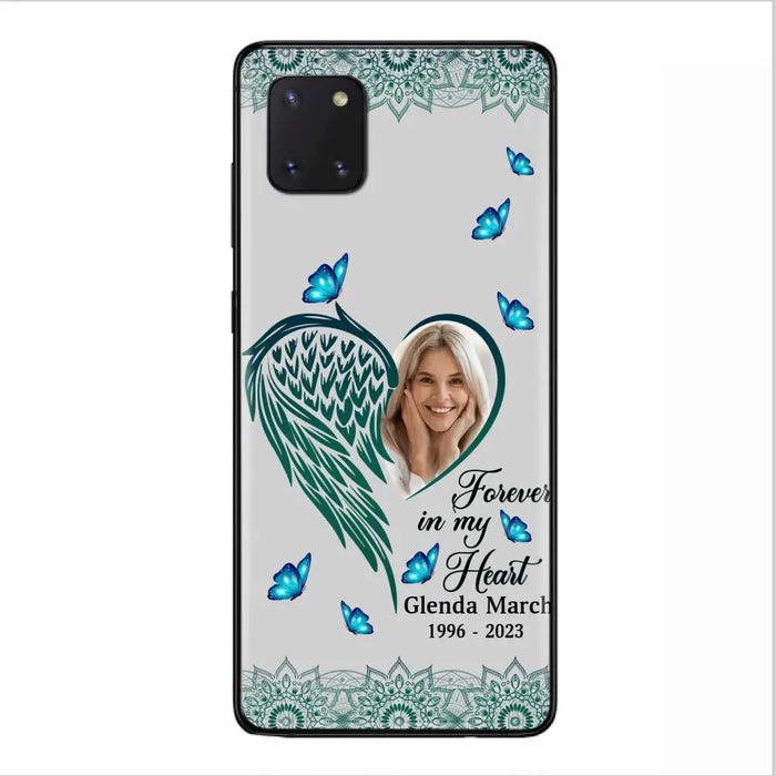 Custom Personalized Memorial Wing Heart Phone Case - Memorial Gift Idea For Family - Case For iPhone/Samsung - Forever In My Heart