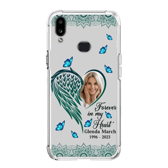 Custom Personalized Memorial Wing Heart Phone Case - Memorial Gift Idea For Family - Case For iPhone/Samsung - Forever In My Heart