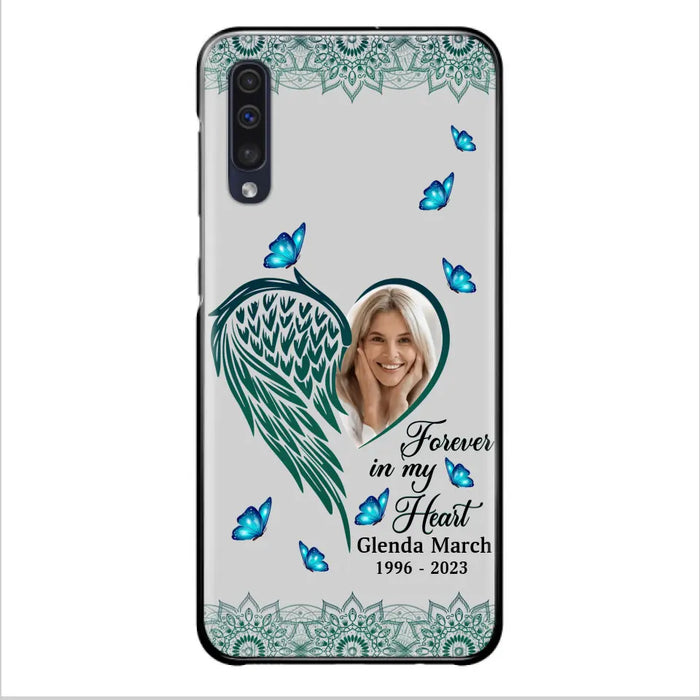 Custom Personalized Memorial Wing Heart Phone Case - Memorial Gift Idea For Family - Case For iPhone/Samsung - Forever In My Heart