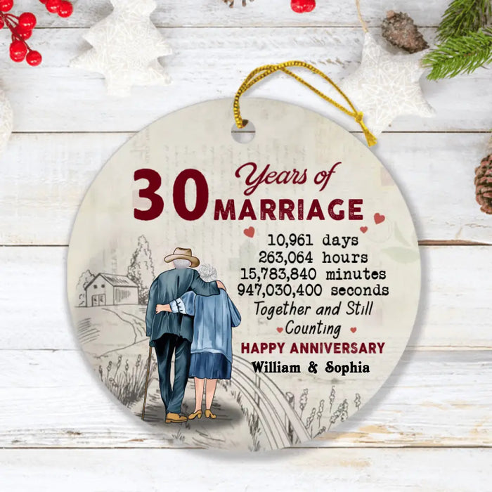 Custom Personalized Couple Anniversary Circle Ornament - Gifts Idea For Wedding Anniversary/Home Decor - Together And Still Counting