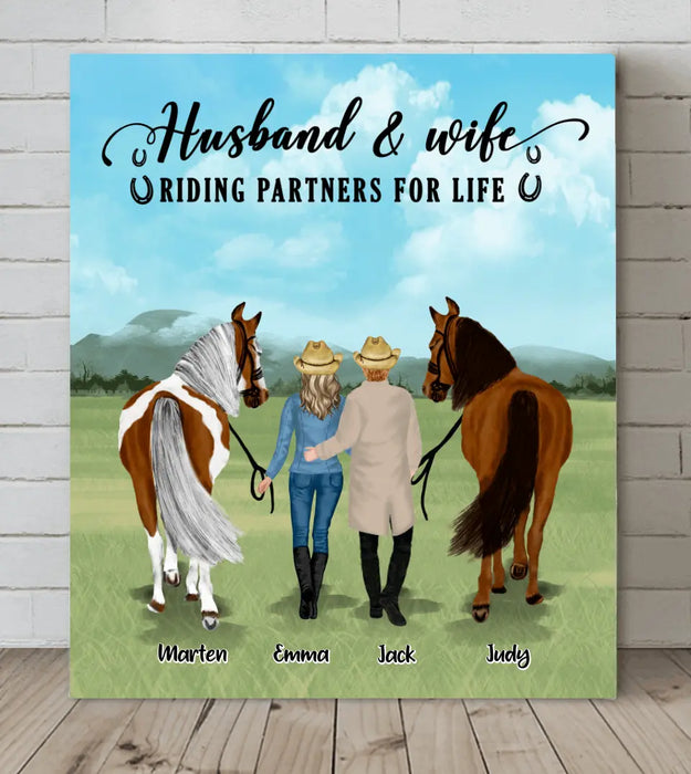 Custom Personalized Horse Couple Canvas - Best Gift For Couple, Lover - You And Me And The Horses