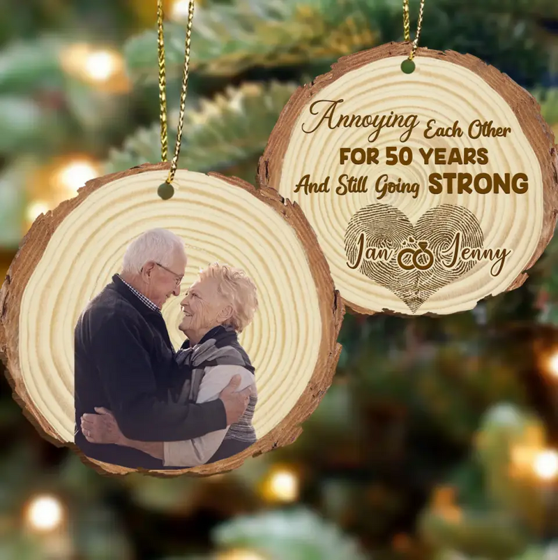 Personalized Couple Photo Wooden Ornament - Christmas Gift Idea For Couple - Annoying Each Other And Still Going Strong