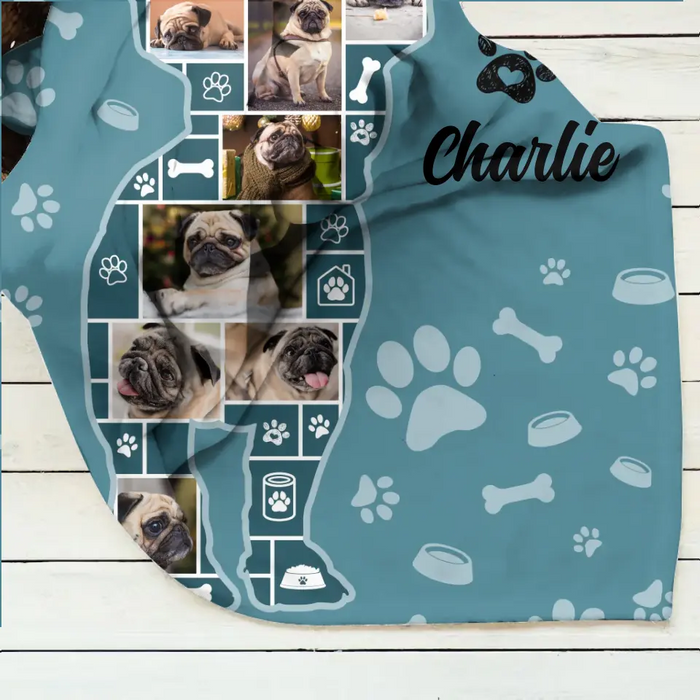 Custom Dog Photo Quilt/Single Layer Fleece Blanket - Gift Idea for Dog Lovers/Owners