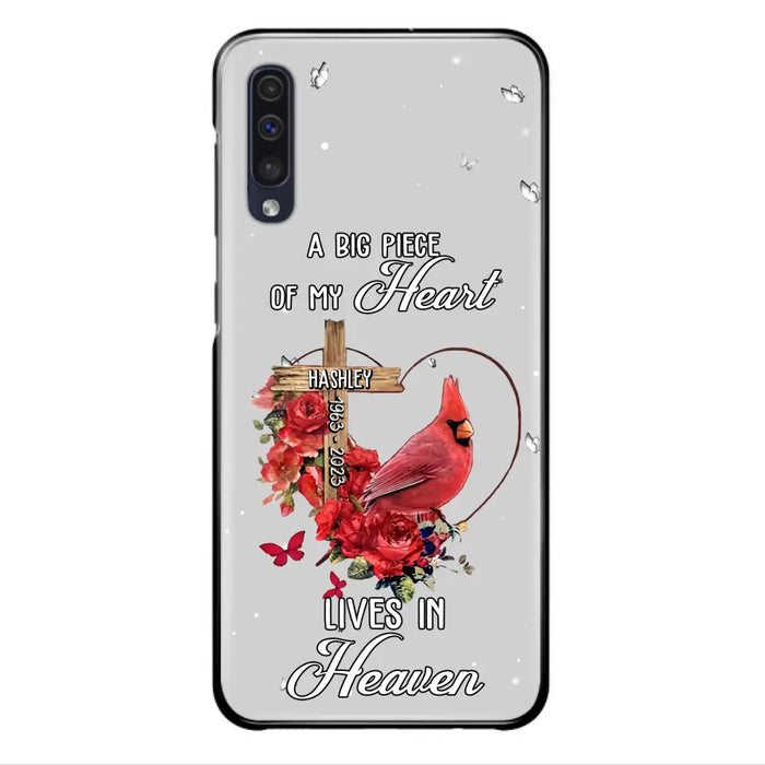 Personalized Memorial Cardinal Phone Case - Memorial Gift Idea For Family - A Big Piece Of My Heart Lives In Heaven - Case For iPhone/Samsung