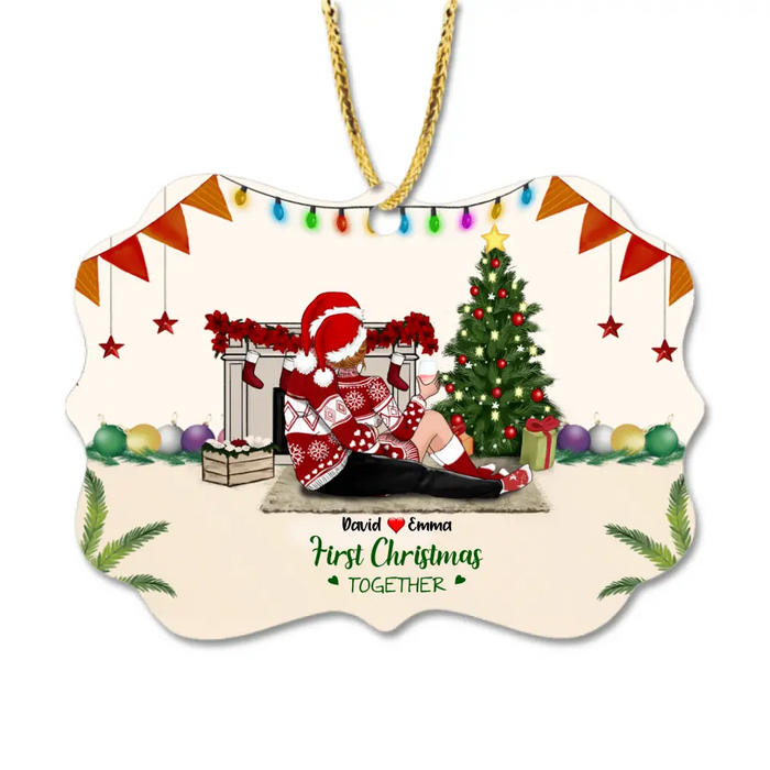 Custom Personalized Couples Christmas Ornament - Gift Idea For The Whole Couples - First Christmas Engaged