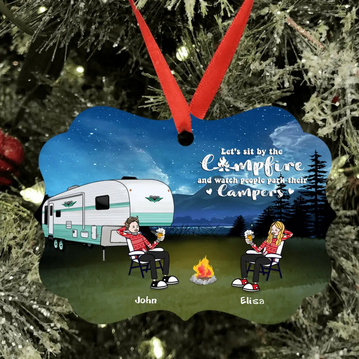 Custom Personalized Night Camping With Friends Ornament - Upto 6 People - Best Christmas Gift For Friends - Life Is Better Around The Campfire