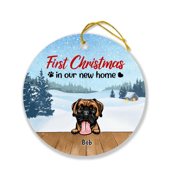 Personalized Christmas Dog Ornament - Upto 7 Dogs - Christmas Gift For Dog Lover - First Christmas In Our New Home