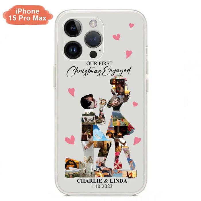 Custom Personalized Couple Photo Phone Case - Gift Idea For Couple/Him/Her - Upload Photo - Case For iPhone/Samsung - Our First Christmas Engaged