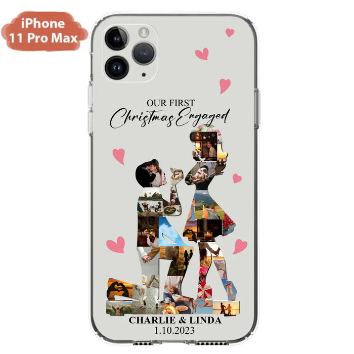 Custom Personalized Couple Photo Phone Case - Gift Idea For Couple/Him/Her - Upload Photo - Case For iPhone/Samsung - Our First Christmas Engaged