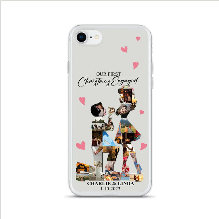 Custom Personalized Couple Photo Phone Case - Gift Idea For Couple/Him/Her - Upload Photo - Case For iPhone/Samsung - Our First Christmas Engaged