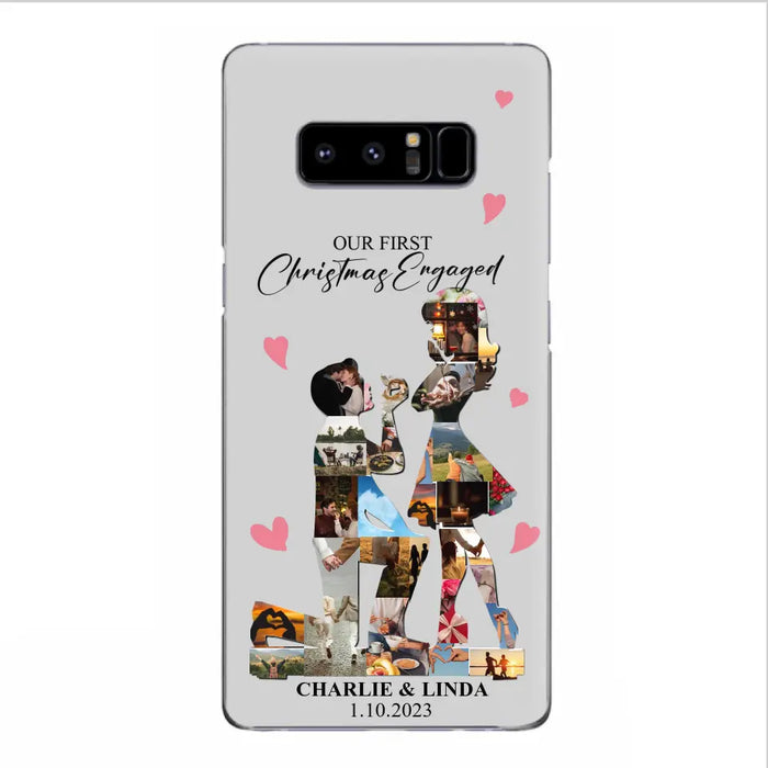 Custom Personalized Couple Photo Phone Case - Gift Idea For Couple/Him/Her - Upload Photo - Case For iPhone/Samsung - Our First Christmas Engaged