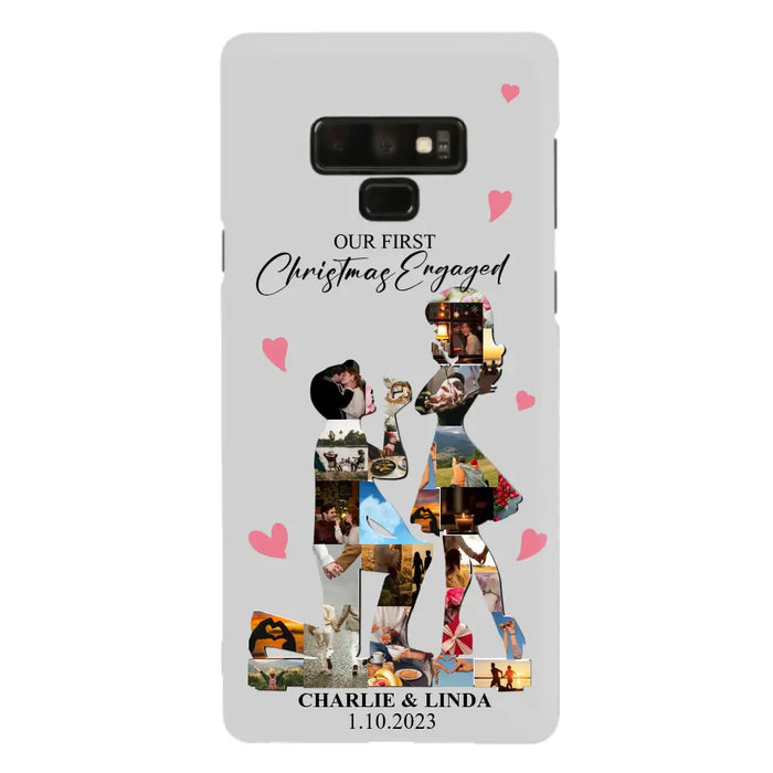 Custom Personalized Couple Photo Phone Case - Gift Idea For Couple/Him/Her - Upload Photo - Case For iPhone/Samsung - Our First Christmas Engaged