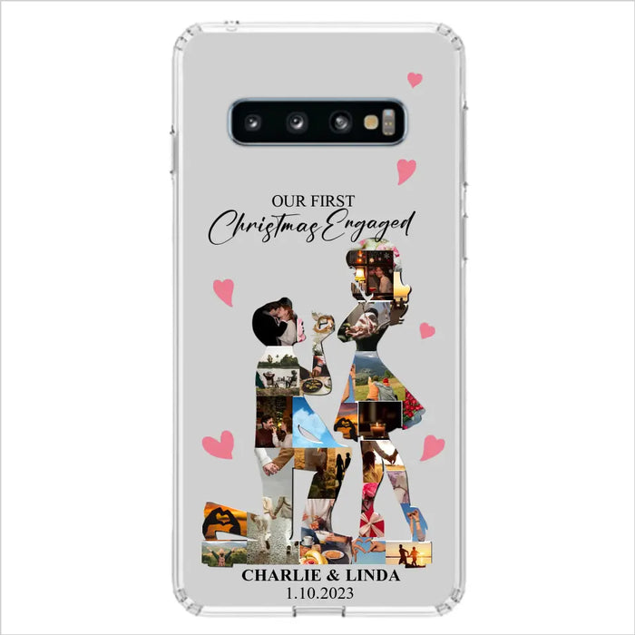 Custom Personalized Couple Photo Phone Case - Gift Idea For Couple/Him/Her - Upload Photo - Case For iPhone/Samsung - Our First Christmas Engaged