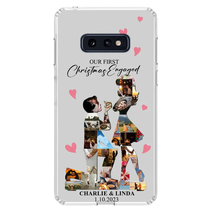 Custom Personalized Couple Photo Phone Case - Gift Idea For Couple/Him/Her - Upload Photo - Case For iPhone/Samsung - Our First Christmas Engaged