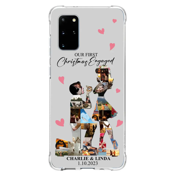 Custom Personalized Couple Photo Phone Case - Gift Idea For Couple/Him/Her - Upload Photo - Case For iPhone/Samsung - Our First Christmas Engaged