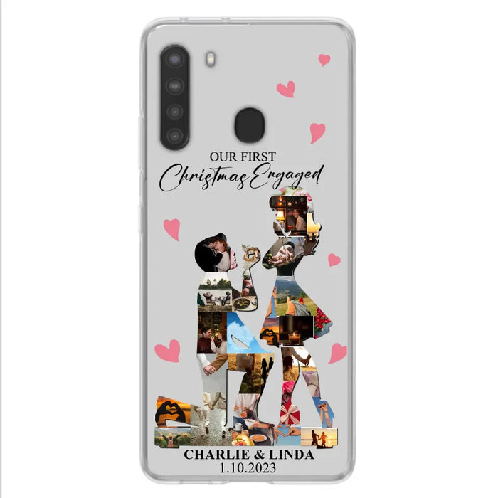 Custom Personalized Couple Photo Phone Case - Gift Idea For Couple/Him/Her - Upload Photo - Case For iPhone/Samsung - Our First Christmas Engaged