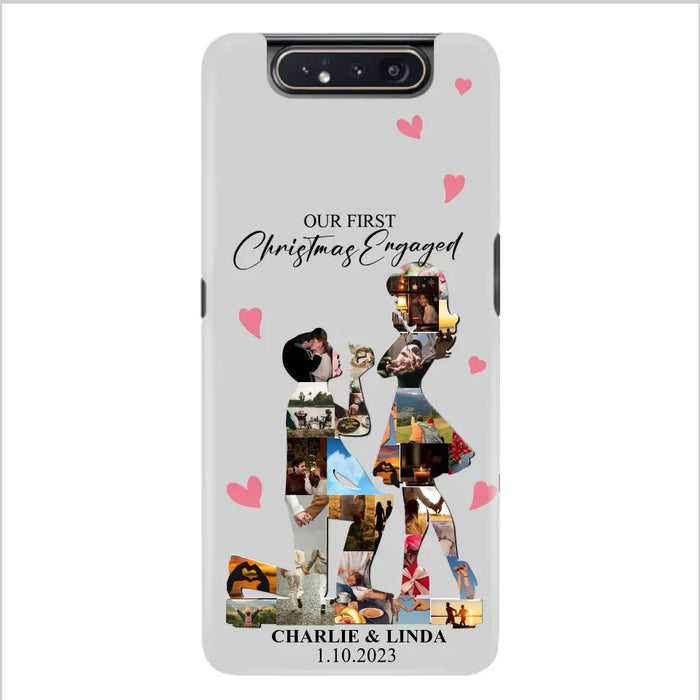 Custom Personalized Couple Photo Phone Case - Gift Idea For Couple/Him/Her - Upload Photo - Case For iPhone/Samsung - Our First Christmas Engaged