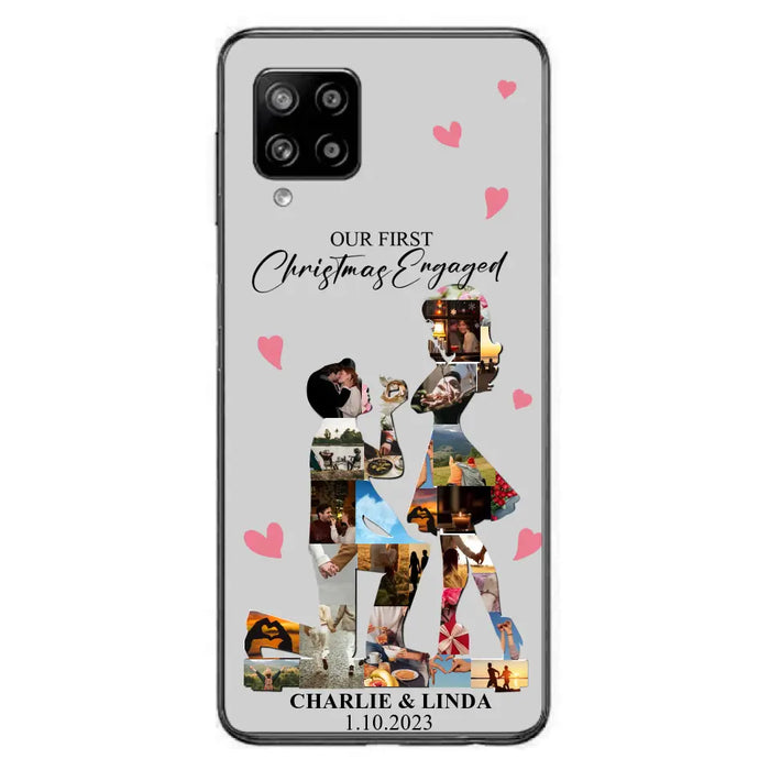 Custom Personalized Couple Photo Phone Case - Gift Idea For Couple/Him/Her - Upload Photo - Case For iPhone/Samsung - Our First Christmas Engaged