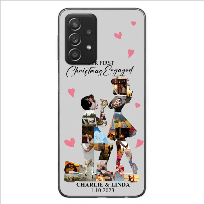 Custom Personalized Couple Photo Phone Case - Gift Idea For Couple/Him/Her - Upload Photo - Case For iPhone/Samsung - Our First Christmas Engaged