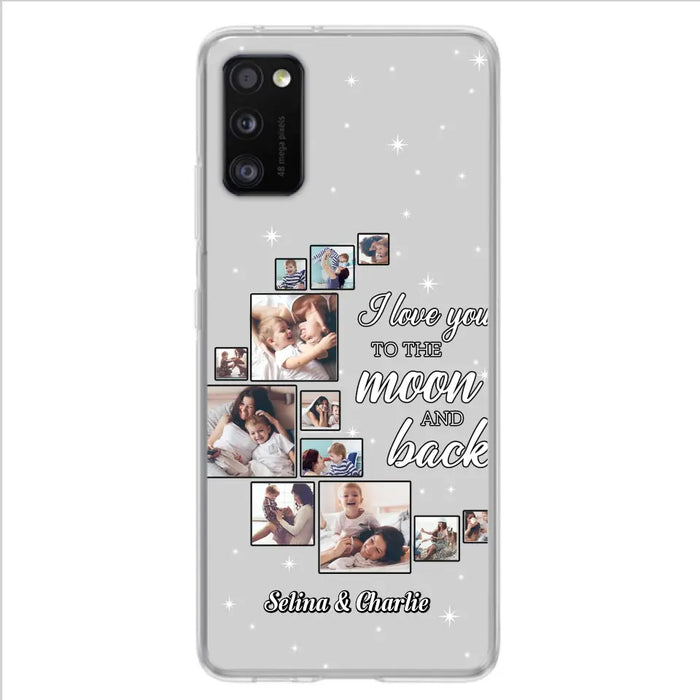 Custom Personalized Mom & Kid Photo Phone Case - Gift Idea For Children/Mom - Upload Photo - Case For iPhone/Samsung - I Love You To The Moon And Back