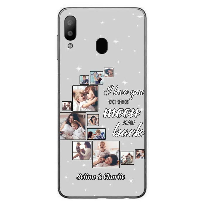 Custom Personalized Mom & Kid Photo Phone Case - Gift Idea For Children/Mom - Upload Photo - Case For iPhone/Samsung - I Love You To The Moon And Back