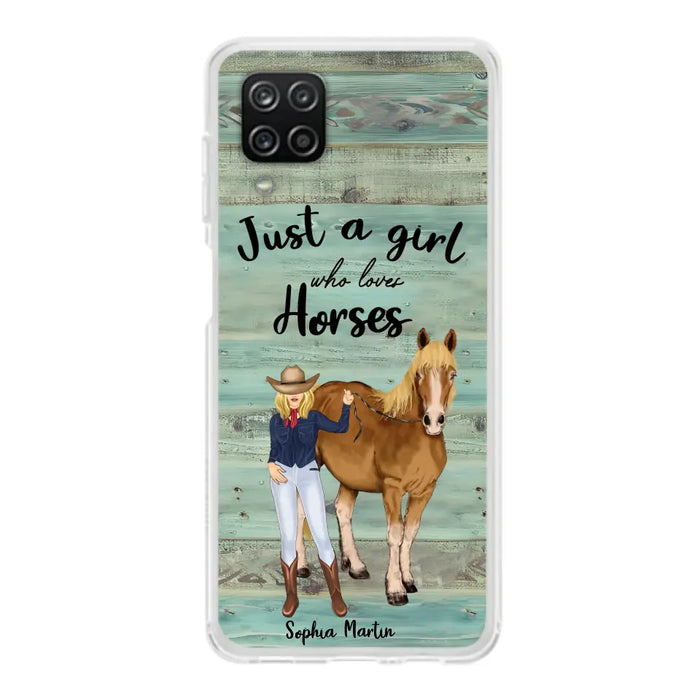 Custom Personalized Horse Lady Phone Case - Gift Idea For Horse Lovers - Just A Girl Who Loves Horses - Case For iPhone/Samsung