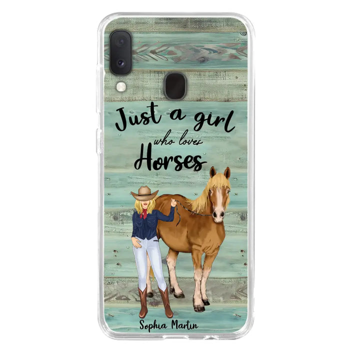 Custom Personalized Horse Lady Phone Case - Gift Idea For Horse Lovers - Just A Girl Who Loves Horses - Case For iPhone/Samsung