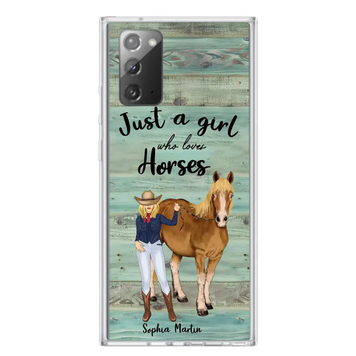 Custom Personalized Horse Lady Phone Case - Gift Idea For Horse Lovers - Just A Girl Who Loves Horses - Case For iPhone/Samsung