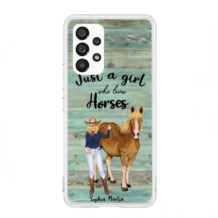 Custom Personalized Horse Lady Phone Case - Gift Idea For Horse Lovers - Just A Girl Who Loves Horses - Case For iPhone/Samsung