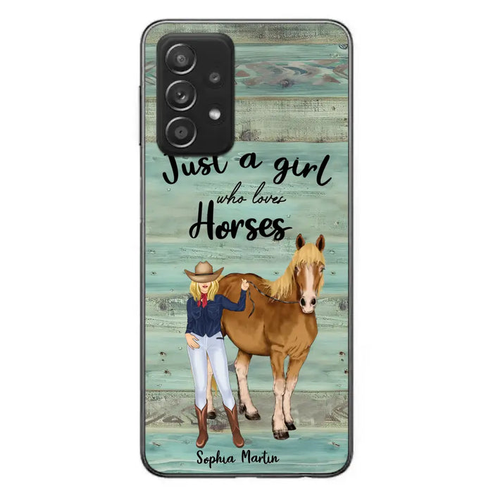 Custom Personalized Horse Lady Phone Case - Gift Idea For Horse Lovers - Just A Girl Who Loves Horses - Case For iPhone/Samsung