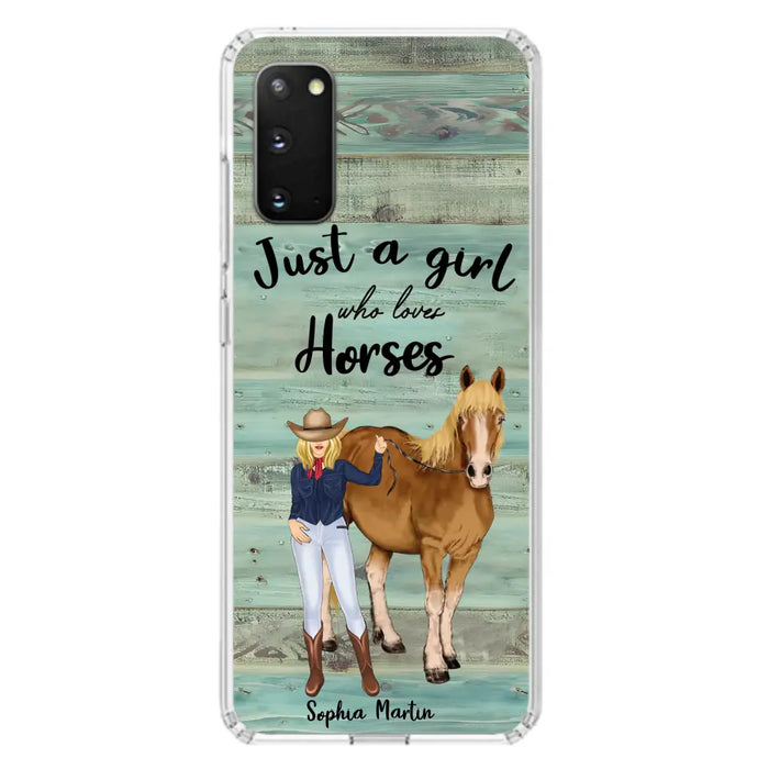 Custom Personalized Horse Lady Phone Case - Gift Idea For Horse Lovers - Just A Girl Who Loves Horses - Case For iPhone/Samsung