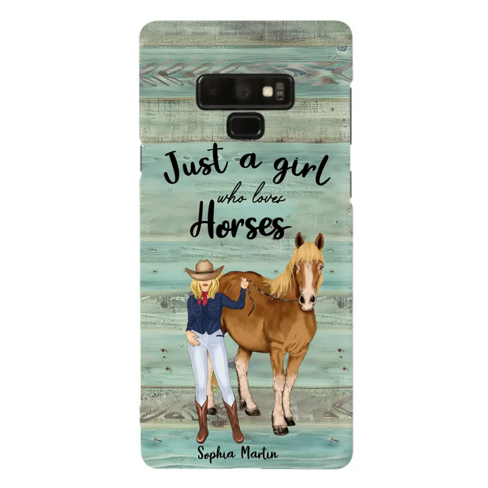 Custom Personalized Horse Lady Phone Case - Gift Idea For Horse Lovers - Just A Girl Who Loves Horses - Case For iPhone/Samsung