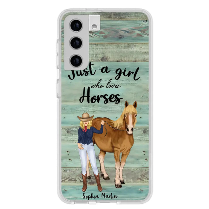 Custom Personalized Horse Lady Phone Case - Gift Idea For Horse Lovers - Just A Girl Who Loves Horses - Case For iPhone/Samsung