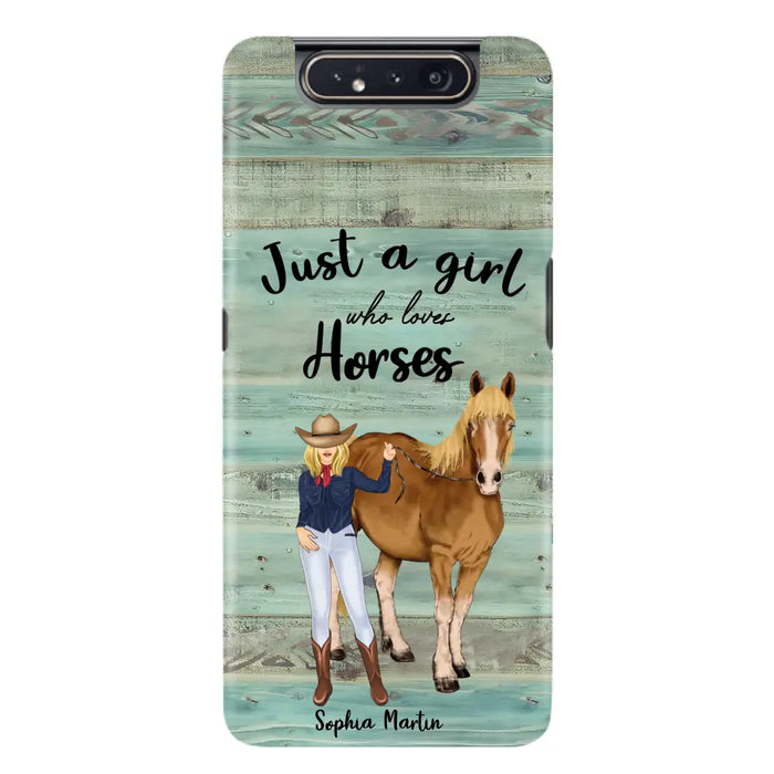 Custom Personalized Horse Lady Phone Case - Gift Idea For Horse Lovers - Just A Girl Who Loves Horses - Case For iPhone/Samsung