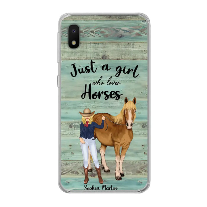 Custom Personalized Horse Lady Phone Case - Gift Idea For Horse Lovers - Just A Girl Who Loves Horses - Case For iPhone/Samsung