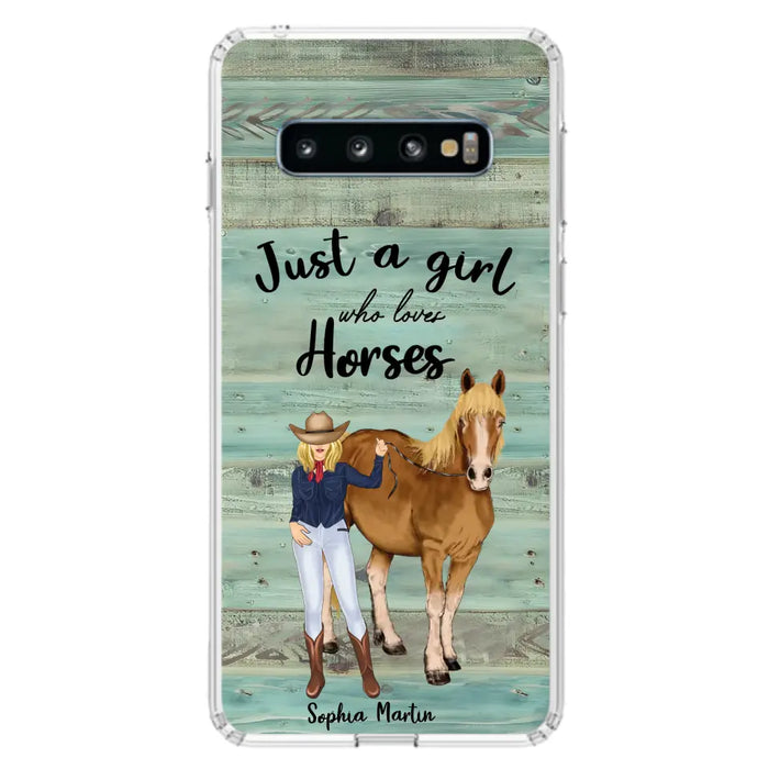 Custom Personalized Horse Lady Phone Case - Gift Idea For Horse Lovers - Just A Girl Who Loves Horses - Case For iPhone/Samsung