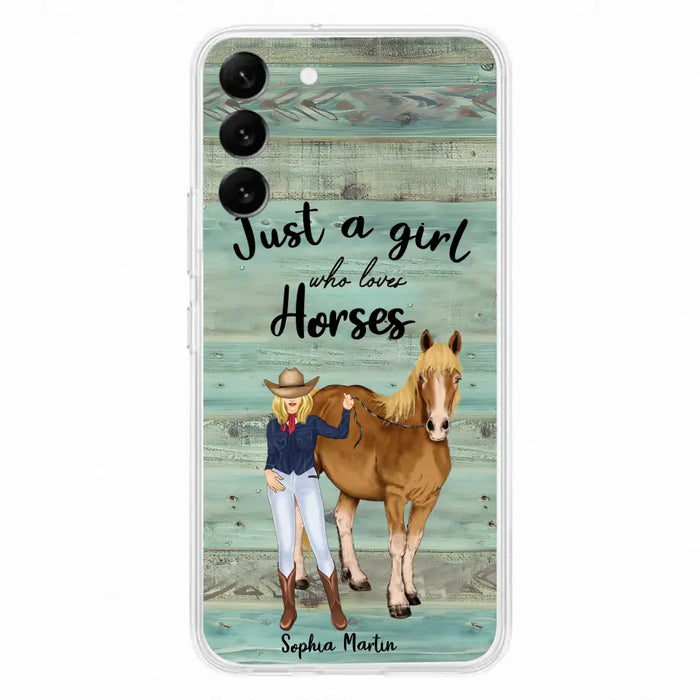 Custom Personalized Horse Lady Phone Case - Gift Idea For Horse Lovers - Just A Girl Who Loves Horses - Case For iPhone/Samsung