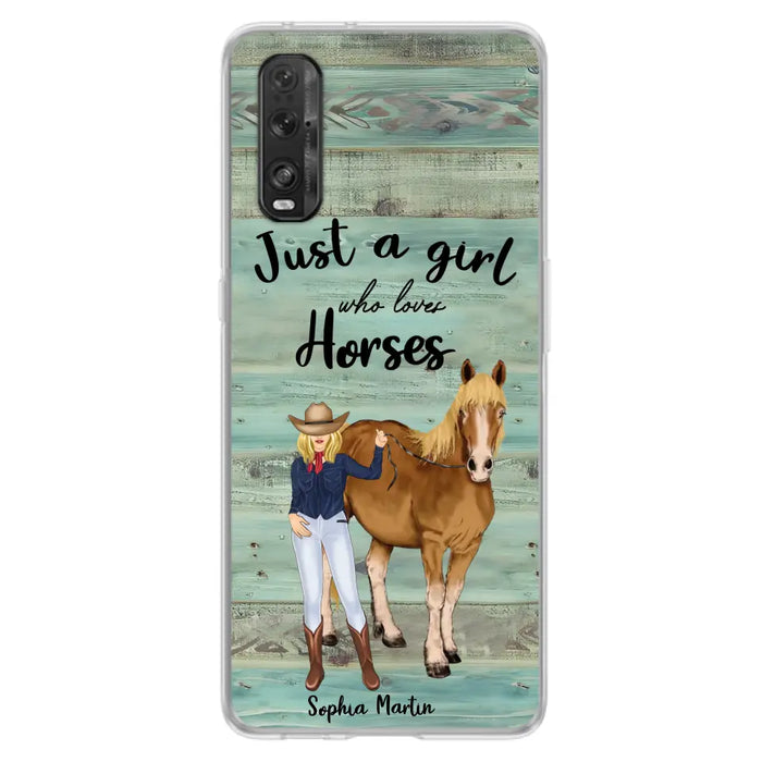 Custom Personalized Horse Lady Phone Case - Gift Idea For Horse Lovers - Just A Girl Who Loves Horses - Case For Oppo/Xiaomi/Huawei