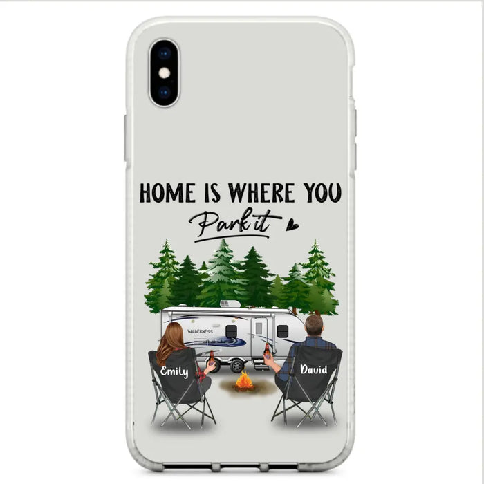 Custom Personalized Camping Phone Case - Gift Idea For Camping Lover/ Couple/ Family/ Friends - Home Is Where You Park It - Case For iPhone/Samsung