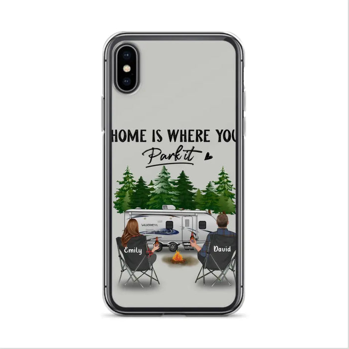 Custom Personalized Camping Phone Case - Gift Idea For Camping Lover/ Couple/ Family/ Friends - Home Is Where You Park It - Case For iPhone/Samsung