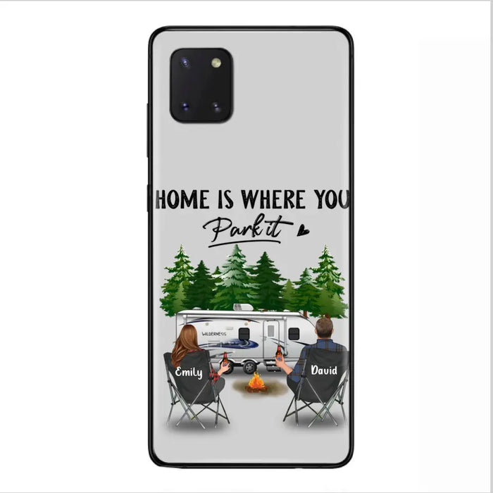 Custom Personalized Camping Phone Case - Gift Idea For Camping Lover/ Couple/ Family/ Friends - Home Is Where You Park It - Case For iPhone/Samsung